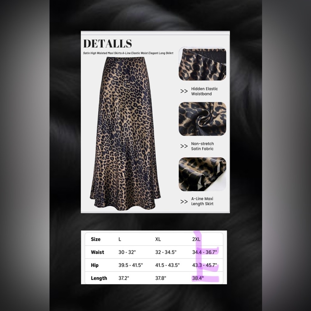 Leopard Print Satin Mid-to-Maxi Slip Skirt - Picture 3 of 4